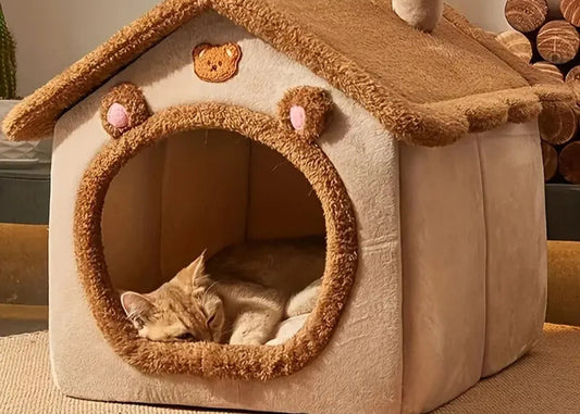 Foldable Removable and Washable Pet House for Extra Small Dogs and Small to Medium Cats