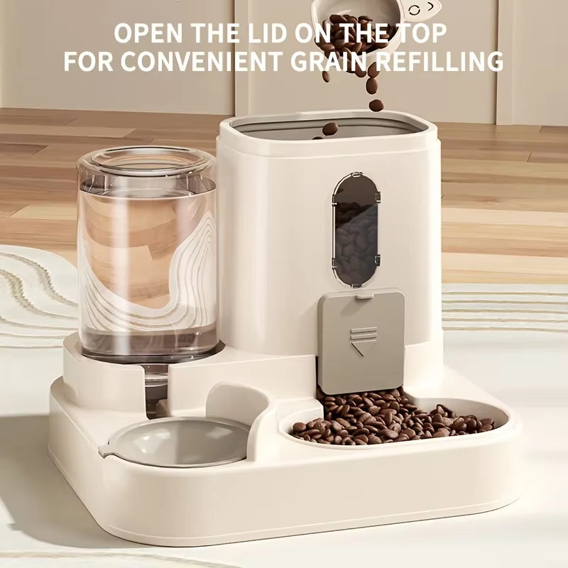 2In 1 Cat Food Dispenser Water and Food Integrated Fully Automatic Cat Food Feeding and Water Dispenser Cute Water Dispenser