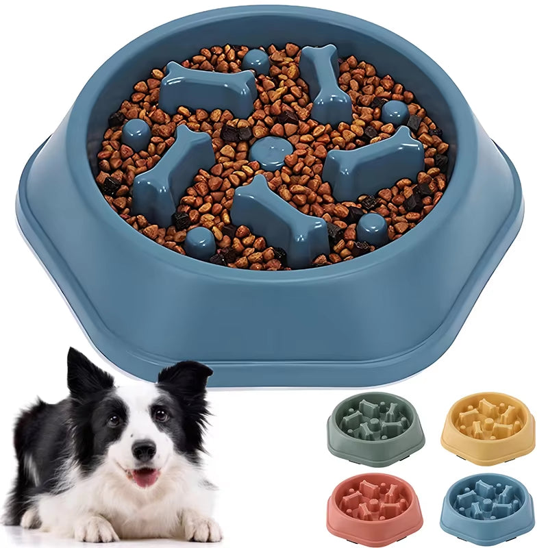 Slow Feeder Dog Bowl Anti-Choking Puppy Food Bowl Anti-Slip Pet Slow Eating Dog Dishes Puzzle Feeders for Dogs Small Medium
