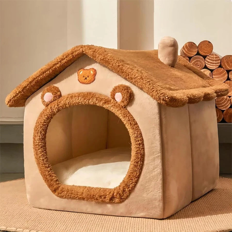 Foldable Removable and Washable Pet House for Extra Small Dogs and Small to Medium Cats